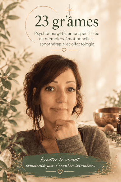 psychoénergéticienne
Laury Tillay
énergéticienne Toulouse
énergéticienne Muret
énergéticienne Saint-Clar-de-Rivière
accompagnement holistique
Approche Neurosensorielle du Vivant
23 gr'âmes